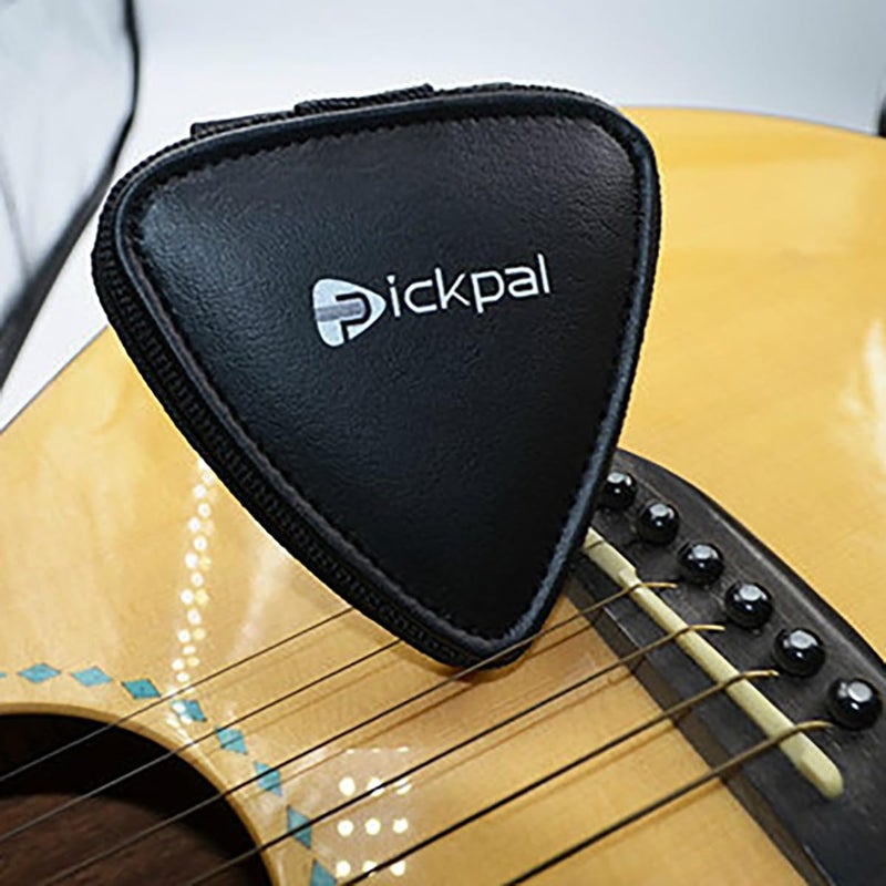 RockCheems Guitar Pick Holder Case, PU Leather Guitar Pick Bag, with 12 pcs Celluloid and 6 pcs Metal Guitar Picks - Image 4